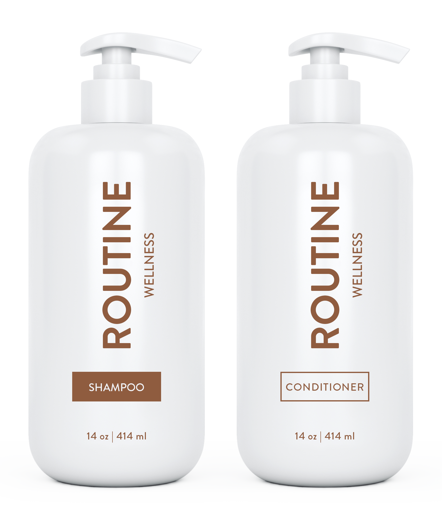 Routine Wellness Shampoo and Conditioner are scientifically formulated to end bad hair days by strengthening hair and reducing breakage