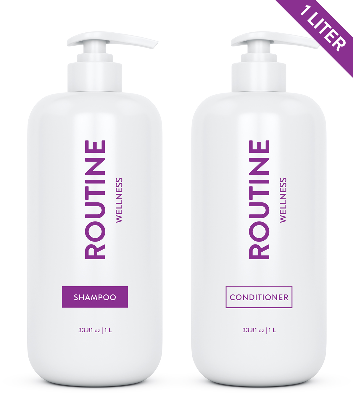 Routine Wellness Shampoo and Conditioner are scientifically formulated to end bad hair days by strengthening hair and reducing breakage